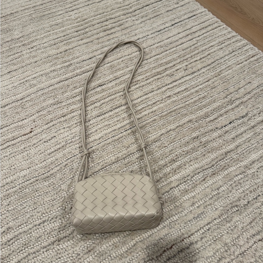 Bottega inspired Cream Woven crossbody bag